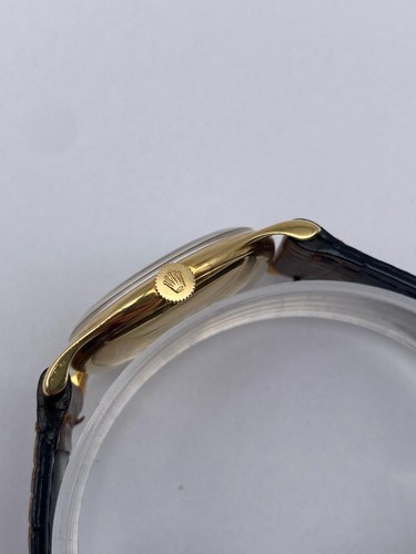 Rolex Precison, 18k Gold Uhr mit Lederarmband, 32mm, Ref. 4651 - 第 8/17 張圖片