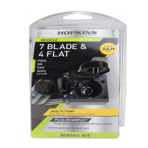 Hopkins 40955 Multi Tow 7 Way RV/4 Flat Trailer Connector Wiring Kit