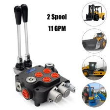 2 Spool Hydraulic Directional Control Valve 11GPM Adjustable for Tractors Loader