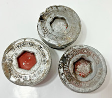 3 Packard Motor Center Threaded Screw Grease Cup Hub Aluminum Cap Oem Damaged 3 Packard Motor Center Threaded Screw Grease Cup Hub Aluminum Cap Oem Damaged