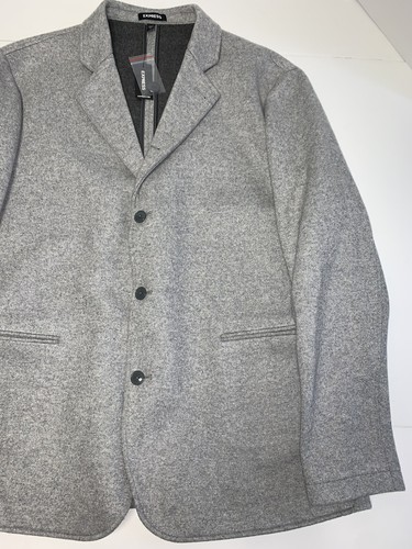 EXPRESS X YOU Light Gray LUXE COMFORT SOFT BLAZER Slim Fit Mens Suit Jacket L* - Picture 3 of 12