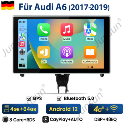 Carplay Für Audi A6 2017-2019 9''Android 13 Autoradio GPS Navi WIFI 4G BT SWC DAB