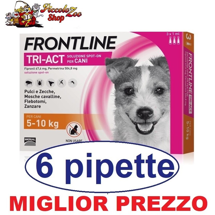 Frontline TRI-ACT 6 pipette per cani di 5-10 kg antiparassitario NEW