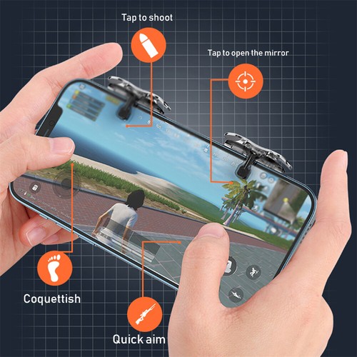 Mobile Phone Gaming Trigger Set Aim Fire Button Shoot Controller For PUBG L1 R1 - Picture 9 of 12