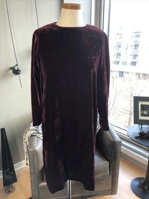 New Marella Elba Velvet Shift Dress Size US 2 / IT 38 MSRP $345 (Bordeaux)