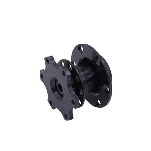 Car 6 Holes Quick Release Steering Wheel Hub Adapter Snap Off Kit w/Screws Black - Picture 9 of 9