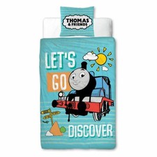 Set Copripiumino Ufficiale Thomas & Friends Scoperta Per Bambini Blu