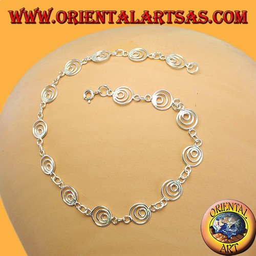 Cavigliera in argento con cerchietti - Imagen 2 de 3