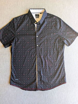 7Diamonds High Above Performance Shirt Short Sleeve Button Up Mens Size Large
