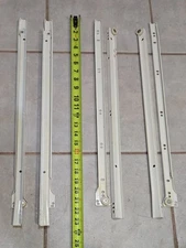 2 Pairs of Epoxy Coated Off White Euro Drawer Slides Kitchen