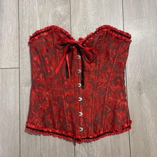 Women  s Red  Black BrocadeRenaissance Corset Top size S/M