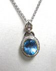 EFFY Blue Topaz (5-7/8 ct. t.w.) & Diamond (1/10 ct. t.w.) Halo 18" Pendant Nec — photo 2
