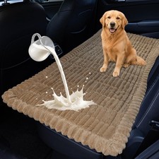 Dog Car Back Seat Cover Waterproof Pet Bed Protector Brown 23.6x51 Inch