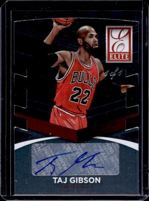 2014-15 Panini Donruss Taj Gibson Elite Status Signatures Black Auto #1/1 Bulls