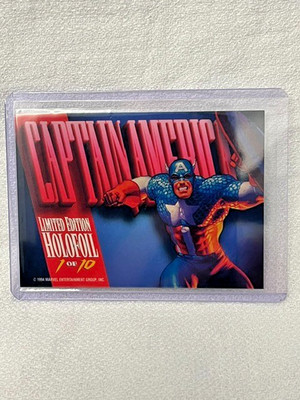 Captain America Karte 1 von 10 aus Marvel Masterpieces 1994 Holofoil Set