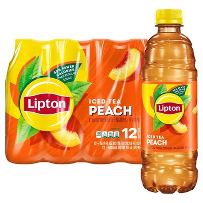 Lipton Peach Iced Tea 16.9 fl oz Bottles 12 Pack Refreshing Sweet Tea Drink
