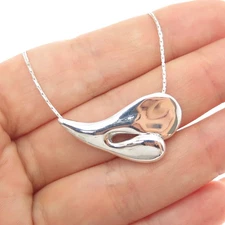 HAGIT GORALI 925 Sterling Silver Vintage Israel Modernist Chain Necklace 18"