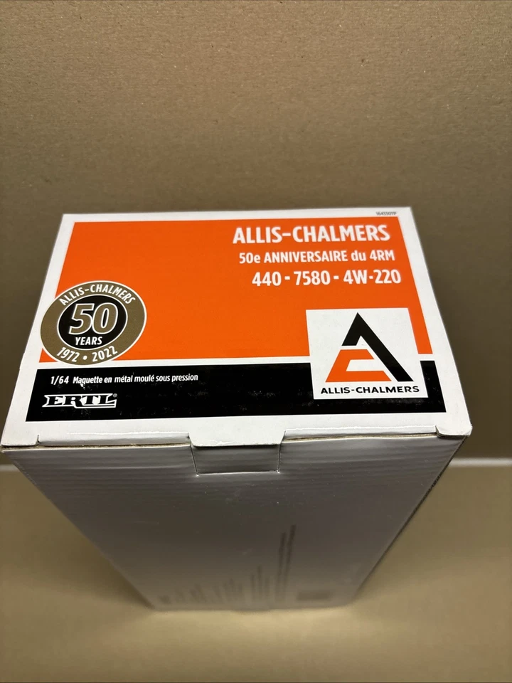 Ertl Allis-Chalmers 440 7580 4W-220 50th Anniversary Diecast 1:64 Black Chase - Image 4 of 4