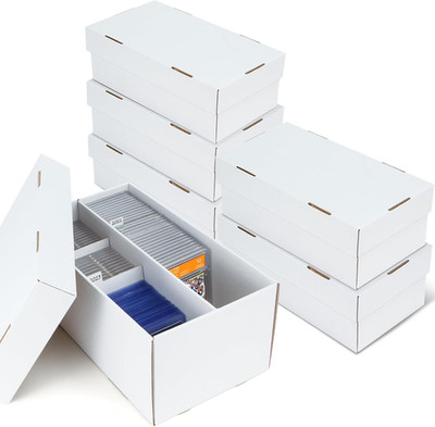 6 Pack Graded Trading Card Storage Box - 2 Rows Graded Card Case, Divided Cardbo
