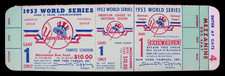 1953 World Series Game 1 Full Ticket NY Yankees vs Brooklyn Dodgers VG+  Cond.