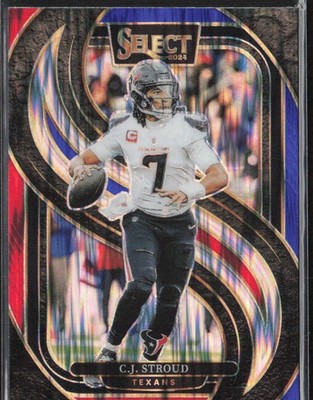 2024 Panini Select #128 C.J. Stroud Red & Blue Prizm Shock