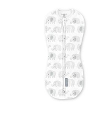 SwaddleMe Pod Zip-Up Compression Swaddle Grey Elephants 0-2 Months 1-Pack