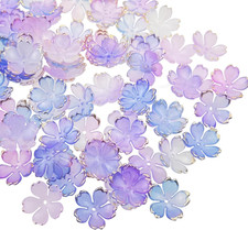 150PCS Cherry Blossom Acrylic Flower Beads 5-Petal Gradient Flower Bead for Jewe