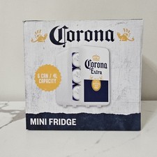 Corona Extra Mini Nevera 6 Latas 4L Capacidad Enfriador de Cerveza Puerta Trasera Portátil