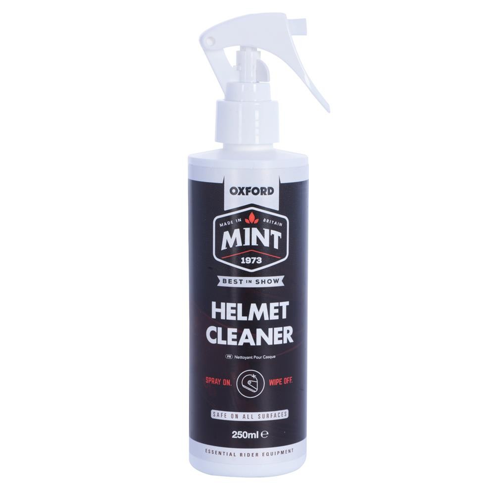 Oxford Mint Motorcycle Helmet and Visor Cleaner 250ml Streak Free Lid Cleaners