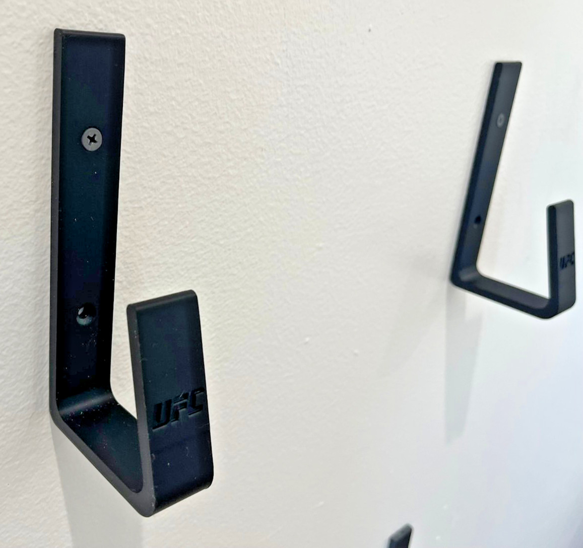 Black UFC Championship Belt Wall Mount Brackets – Wall Display Hooks (Set of 2)