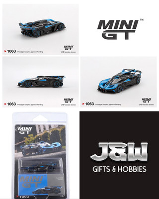 Mini GT Bugatti Bolide Presentation Black Blue #1063 1/64