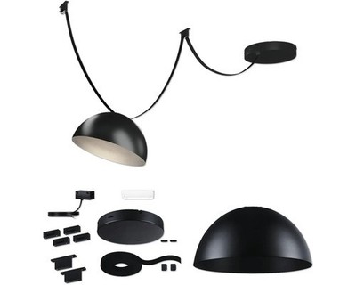 ULine LED Starterset 12W 335 lm 3000 K mit Pendelleuchte Bol 5 m Gurt schwarz 23