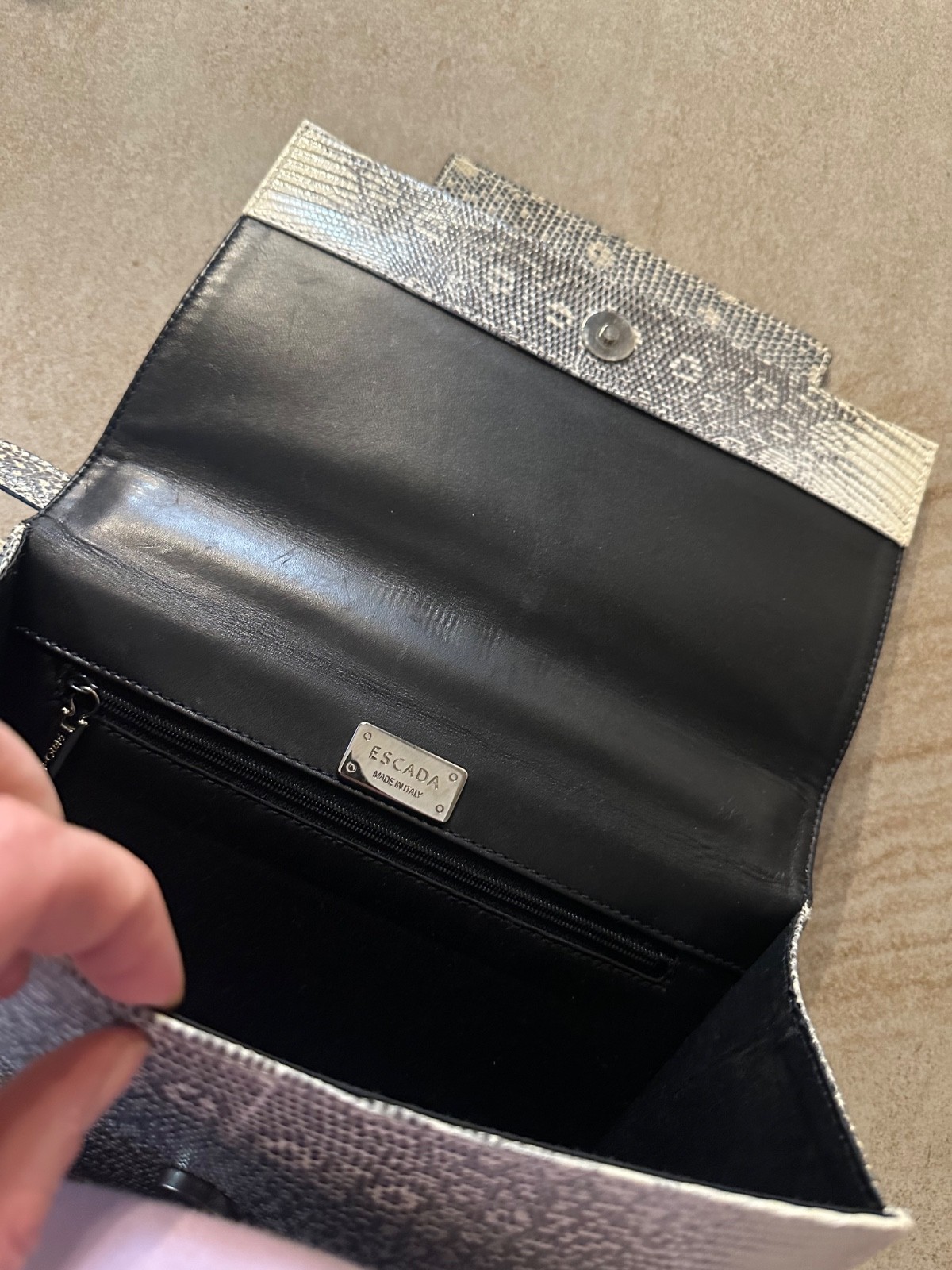 Escada vintage Leather Python Print Continental v - image 6