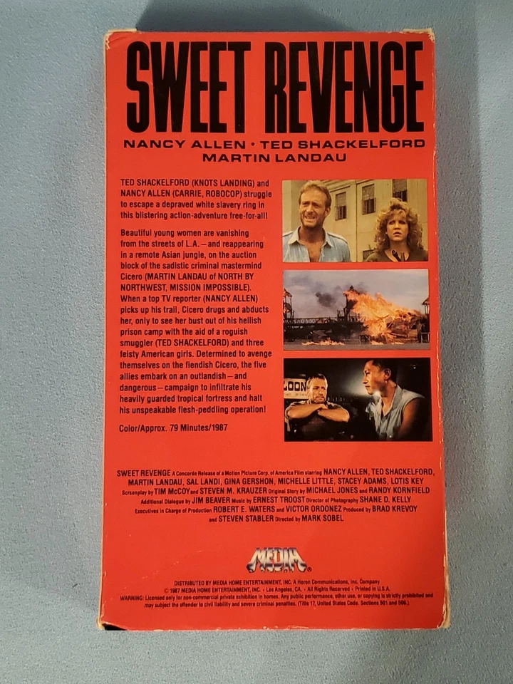 Sweet Revenge, 1987 VHS Media Cult classic starring Ted Shackelford Nancy Allen - Image 3 of 4