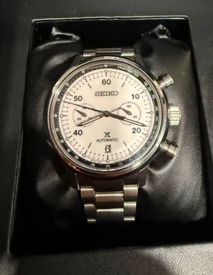 Seiko Prospex SpeedTimer Mechanical  Limited Edition White Dial Men Watch SRQ035