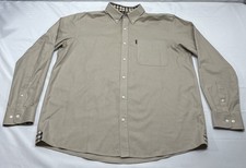 Ariat Mens XL Beige Wrinkle Free Button Down Collared Long Sleeve Shirt Logo