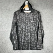 Huk Hoodie Mens Large Gray Camo Performance Fishing Long Sleeve Shirt Sun