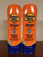  2 Banana Boat Sport Lotion SPF 30 Sunscreen, 8 oz 12/2026 