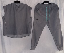 FIGS Women s Large Gray Technical Collection Scrub Set Top Pants