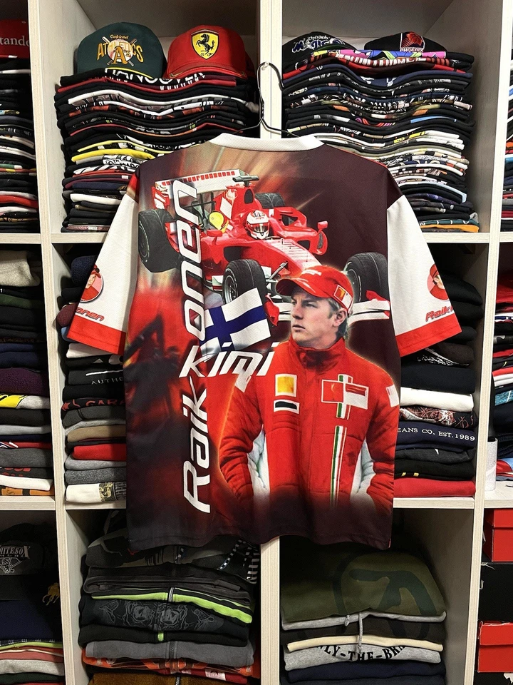 Vintage Kimi Raikkonen Scuderia Ferrari Formula 1 One Racing Jersey T-Shirt XL - Image 2 of 4