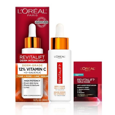 L'Oreal Paris Revitalift 12% Vitamin C Serum, Brightening Face Serum with