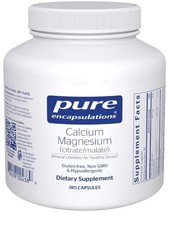 Pure Encapsulations Calcium Magnesium Citrate 180 Capsules EXP 05/2027