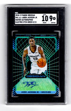 JAREN JACKSON JR. 2018 OBSIDIAN MATRIX AUTO ELECTRIC ETCH GREEN /15 RC SGG 9/10