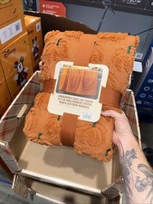 VIRAL TIK TOK COSTCO EMBROIDERED FAUX FUR HALLOWEEN THROW PUMPKIN NWT 1901555