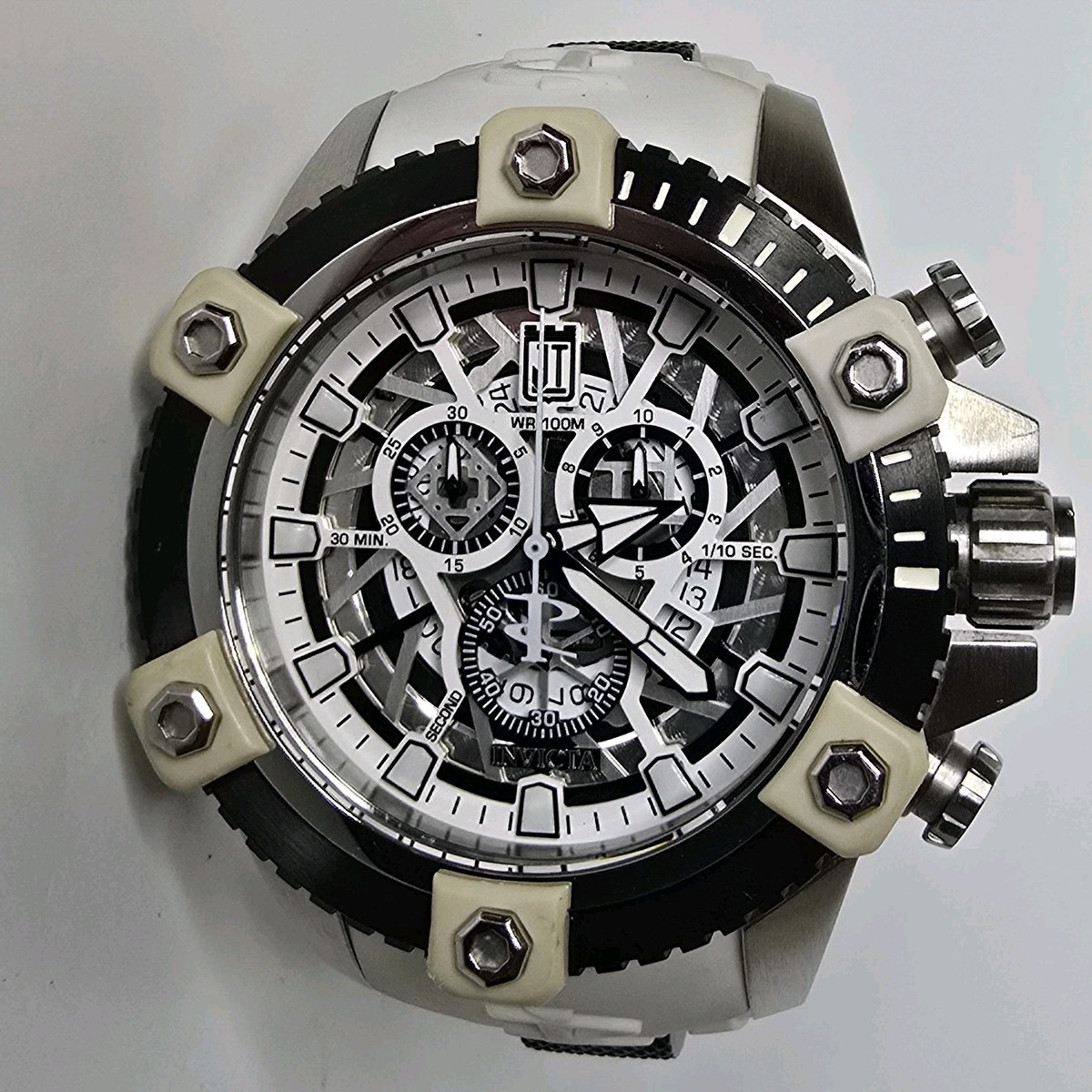 ホワイトストーンズセット Invicta Jason Taylor JT Octane Men's Watch Quartz 19637 48mm White