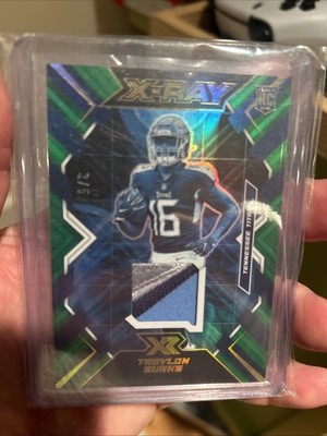 2022 PANINI XR XTREME ROOKIES XTR11 TREYLON BURKS TRI-COLOR PATCH - GREEN 3/5