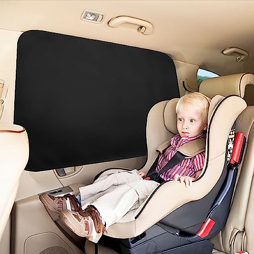  Car Window Shades Magnetic - Side Window Sun Front&Back 4pcs Black-Suedette