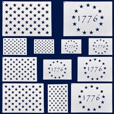 American Flag 50 Star Stencils and 13 Stars 1776 Templates, American Flag