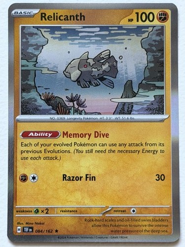 Relicanth 84/162 Temporal Forces Rare Holo Near Mint Pokemon