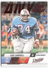 2022 Panini Prestige Earl Campbell Any Given Sunday Xtra Points Red #13 Oilers